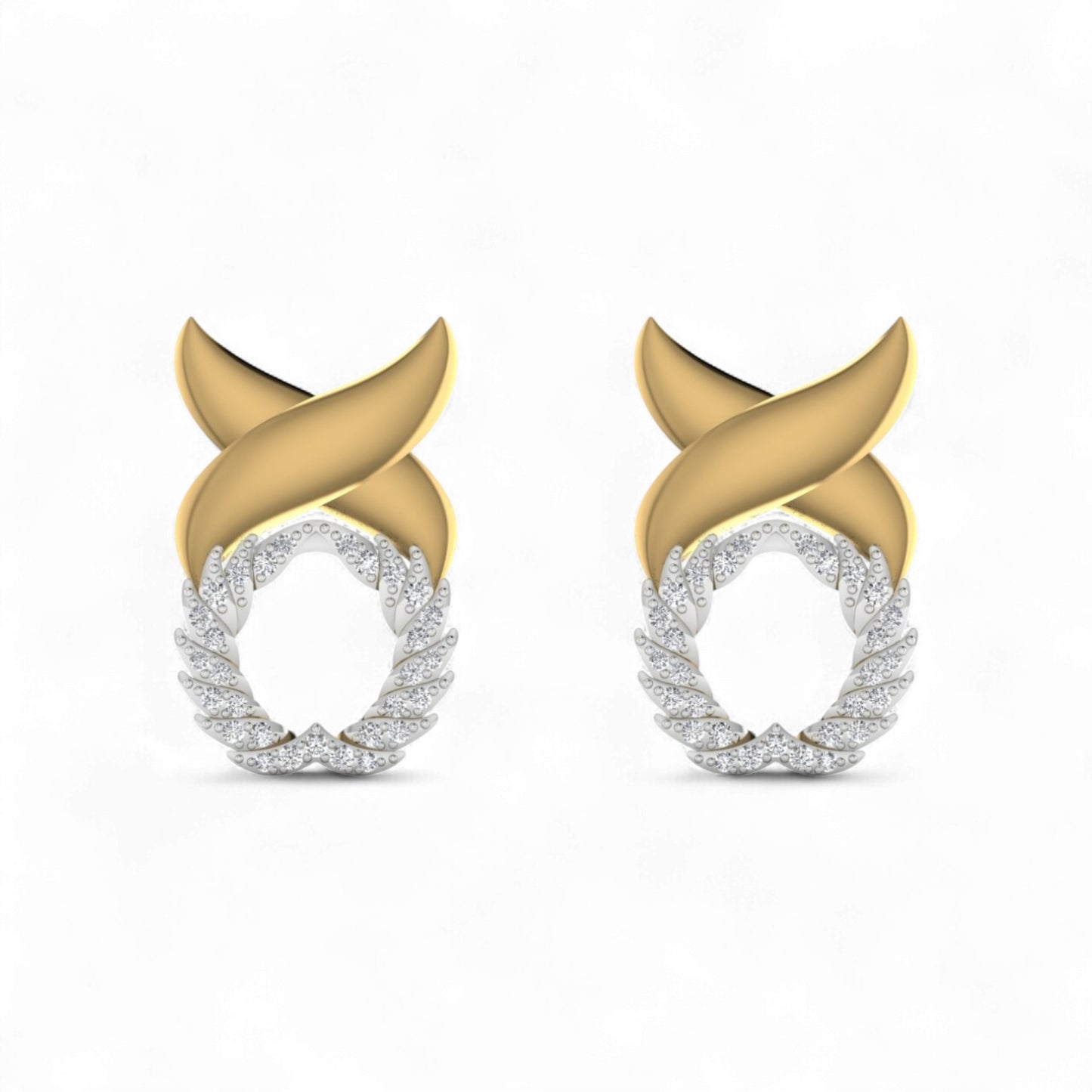 XO Diamond Earrings in 18K Gold