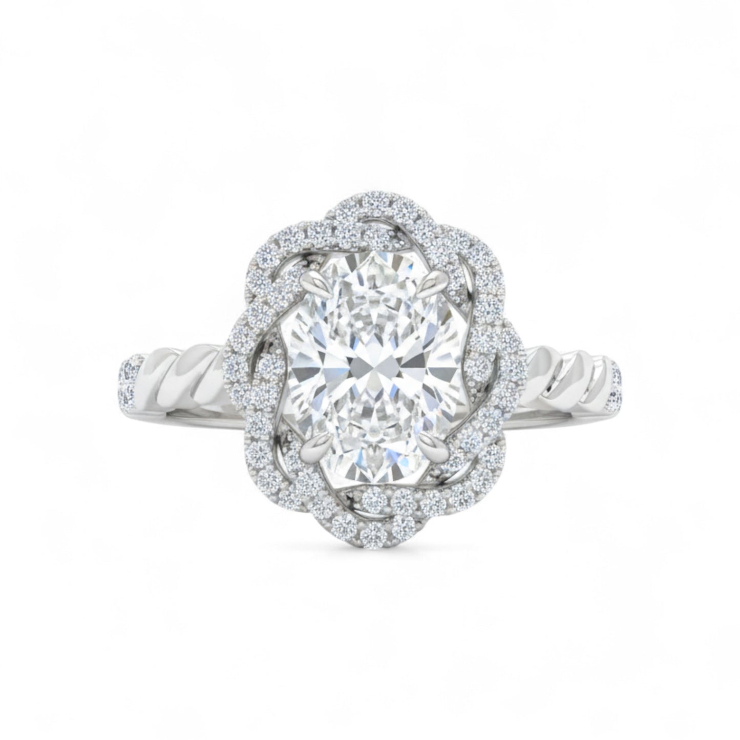 Ziora Radiant Cut Lab Grown Diamond Engagement Ring in Platinum