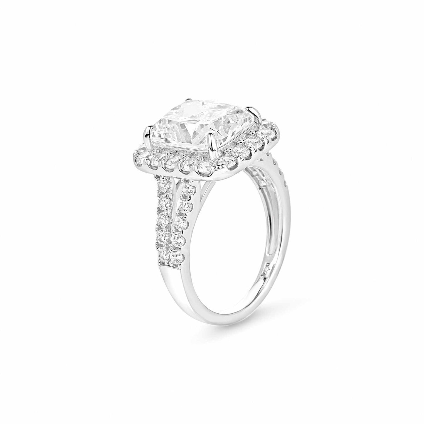 Zoe Radiant Cut CZ Engagement Ring in 18KT Gold