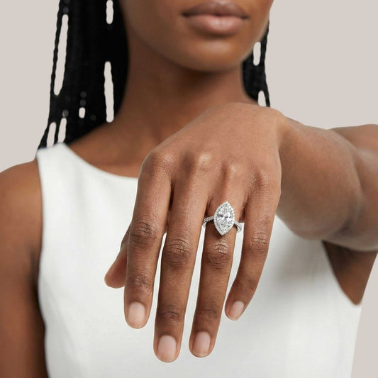 Jackie Marquise Cut Lab Grown Diamond Ring in 18KT Gold