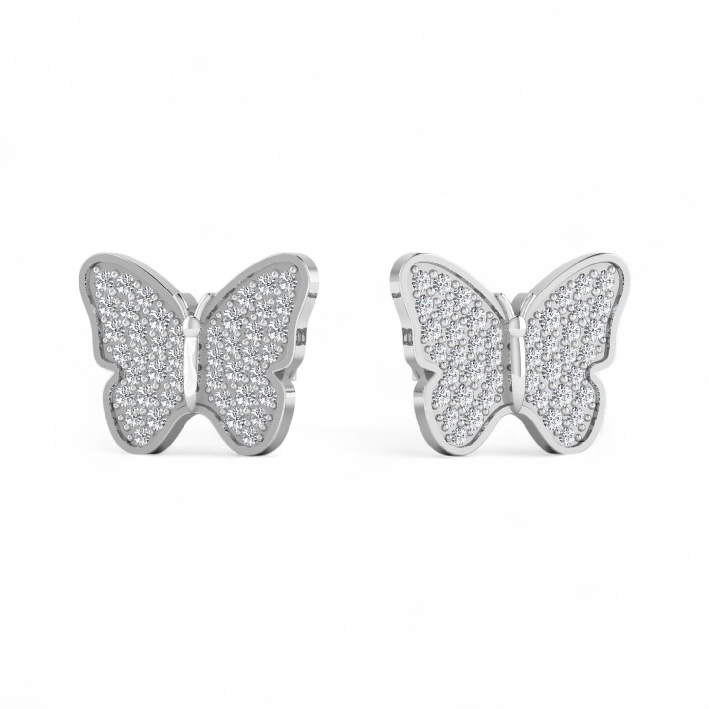 Noor Butterfly Natural Diamond Cluster Earrings in 18K Gold