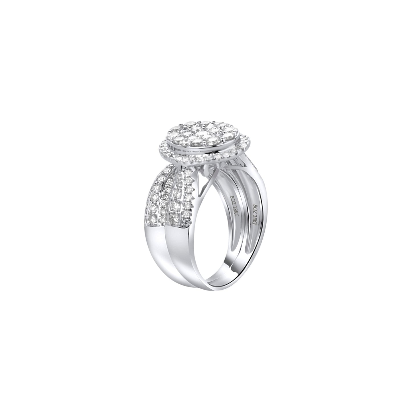 Amanda Oval Cut Natural Diamonds Bride Set in 18K Gold