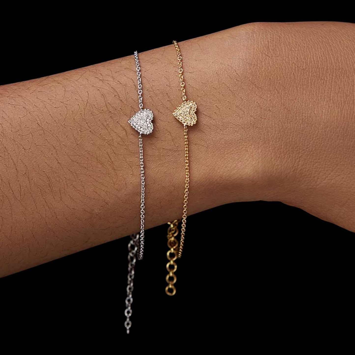 Ava Heart Diamond Bracelet in 18KT Gold