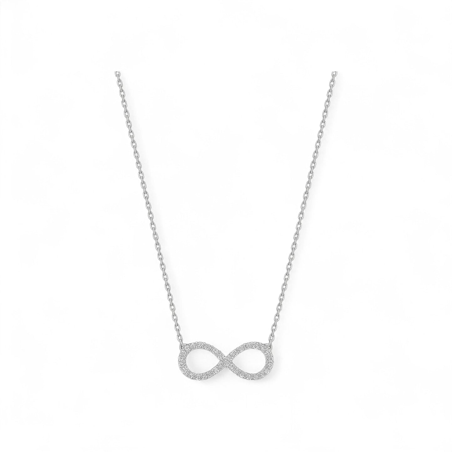 Infinity Natural Diamond Necklace in 18K Gold