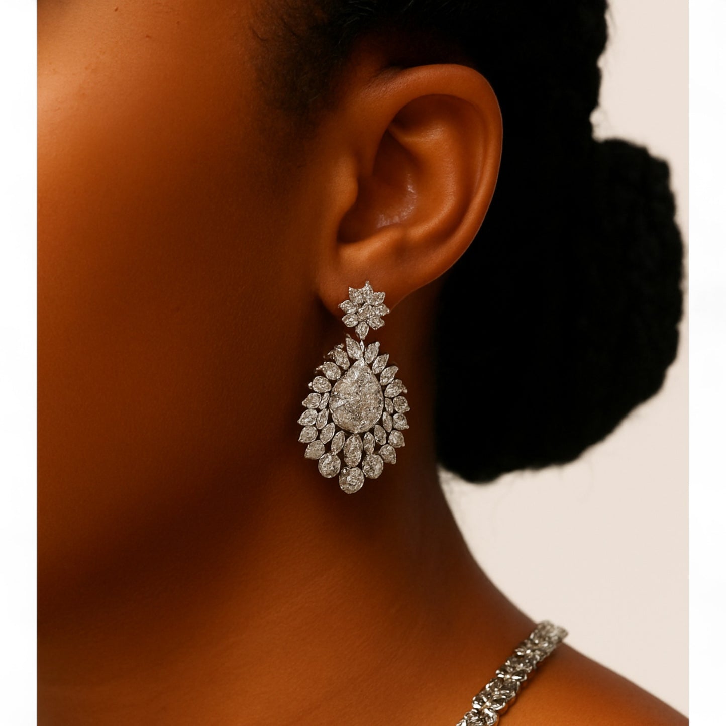 Olori Natural Diamond Drop Earrings in 18K Gold