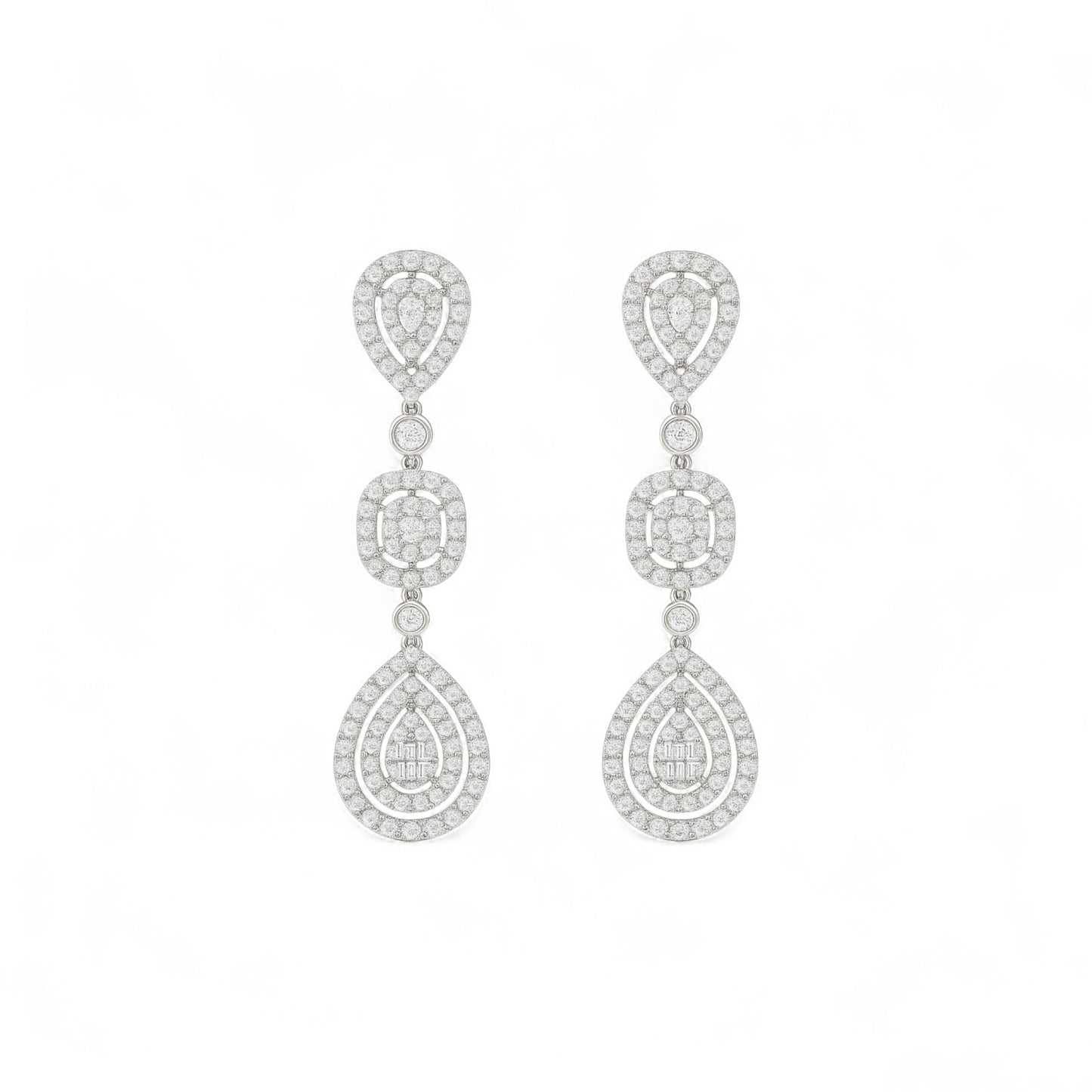 Tear Drop Diamond Earrings in 18K Gold