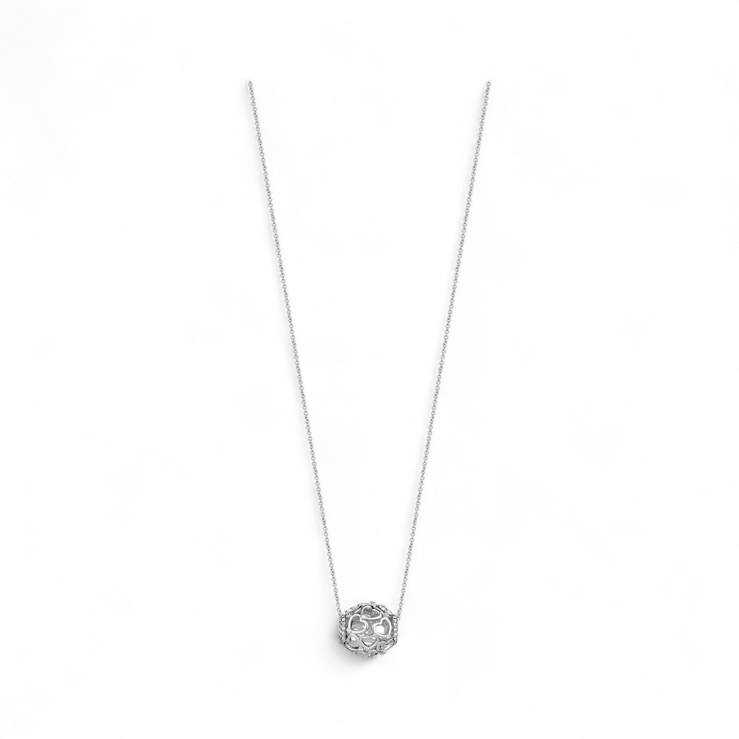 Hearts & Barrel Natural Diamond Necklace in 18K Gold