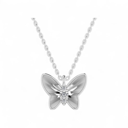 Flutura Butterfly Natural Diamond Necklace in 18K Gold
