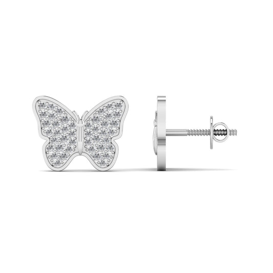Noor Butterfly Natural Diamond Cluster Earrings in 18K Gold