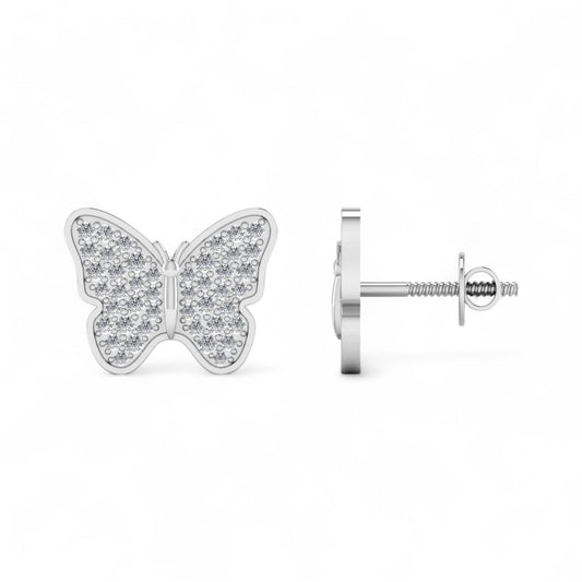 Noor Butterfly Natural Diamond Cluster Earrings in 18K Gold