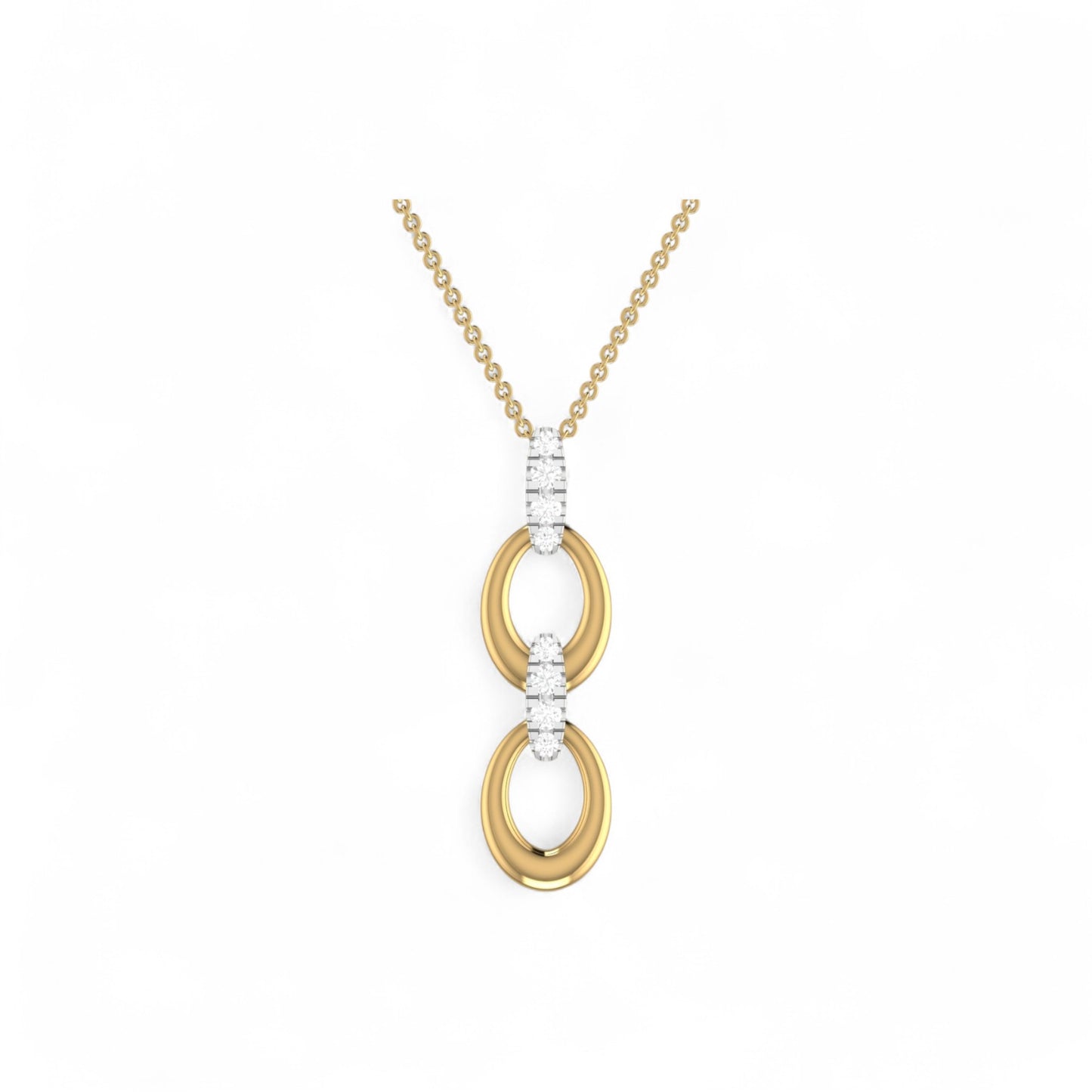 Joan Vertical Diamond Necklace in 18K Gold