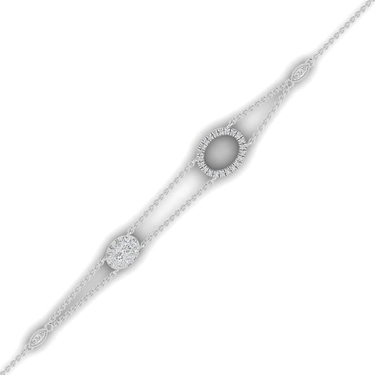 Lumina Oval Shape Diamond Cluster Bracelet in 18K Gold