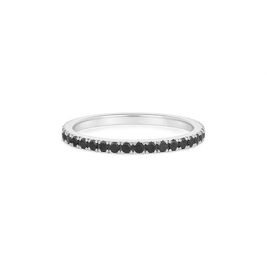 2MM Pave Black Diamond Band in 10K Gold