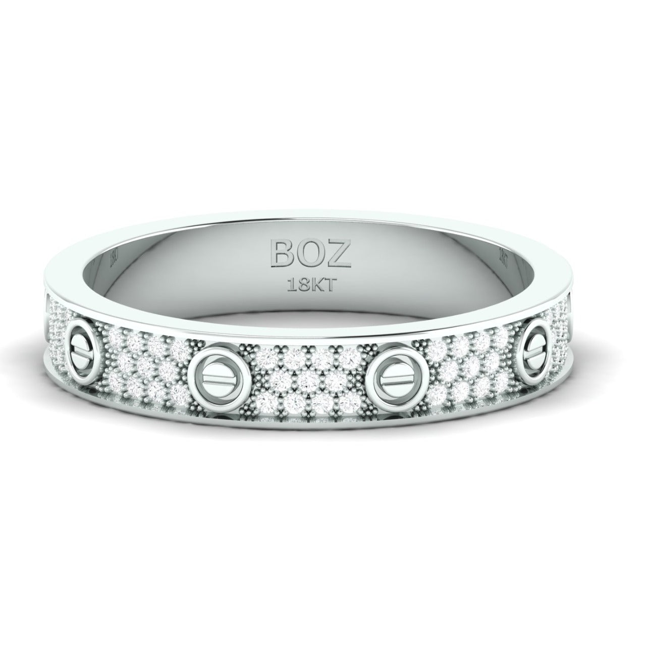 Love Inspired 4mm Natural Diamond Band in 18K Gold