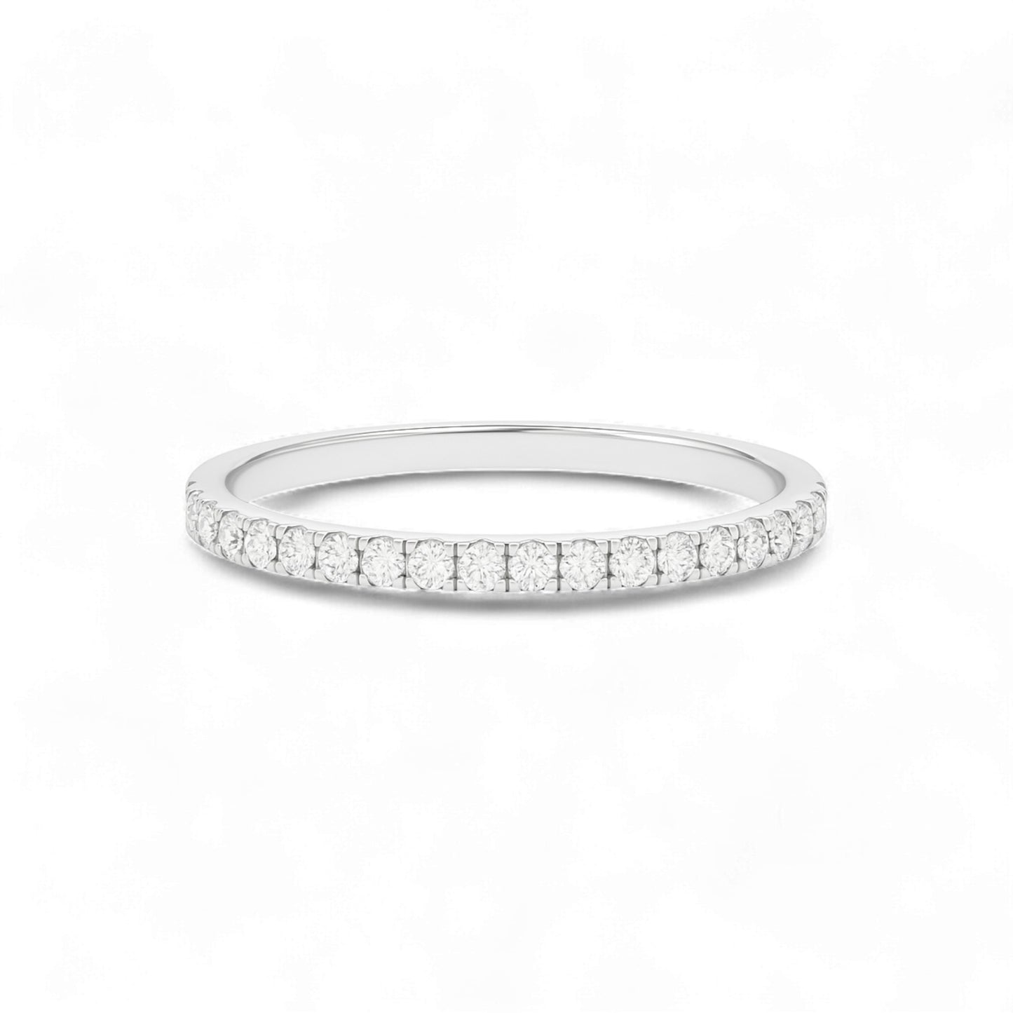 2MM Moissanite Pave Band in 18KT Gold