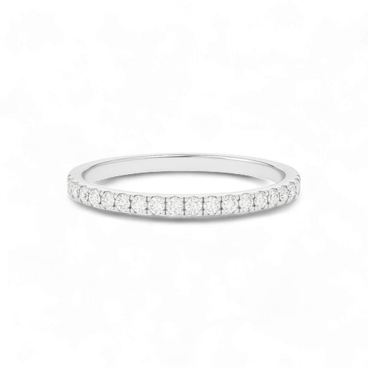 2MM Moissanite Pave Band in 18KT Gold