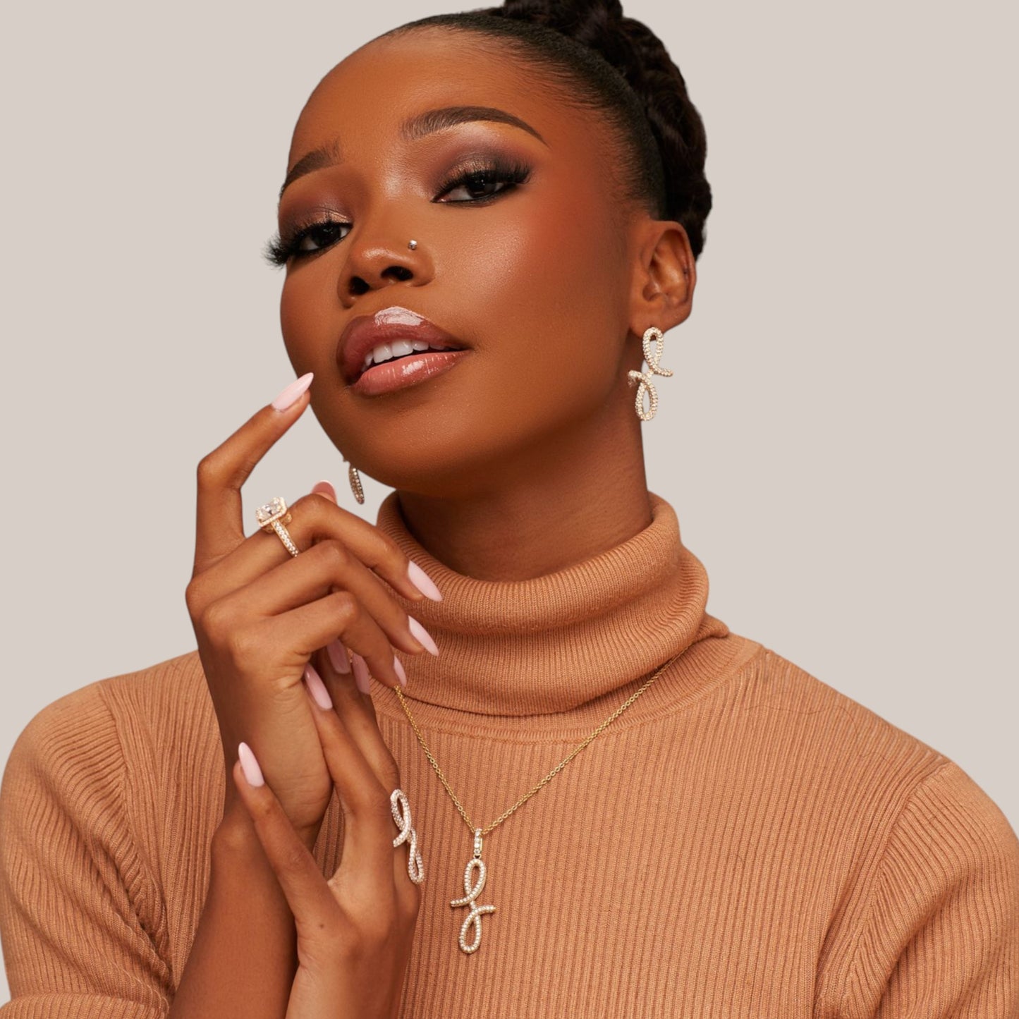 3D Oiza Infinie Pave Diamond Earrings in 18KT Gold