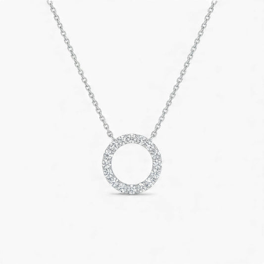 3MM Pave Eternity Moissanite Necklace in 925 Sterling Silver