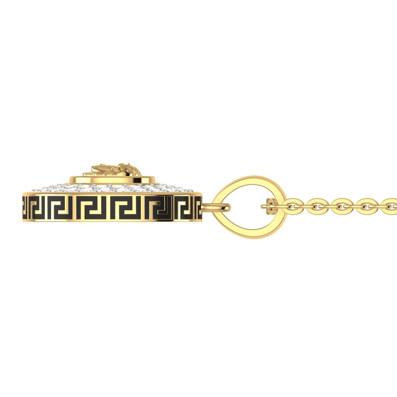 Medusa Diamond Pendent in 18K Gold