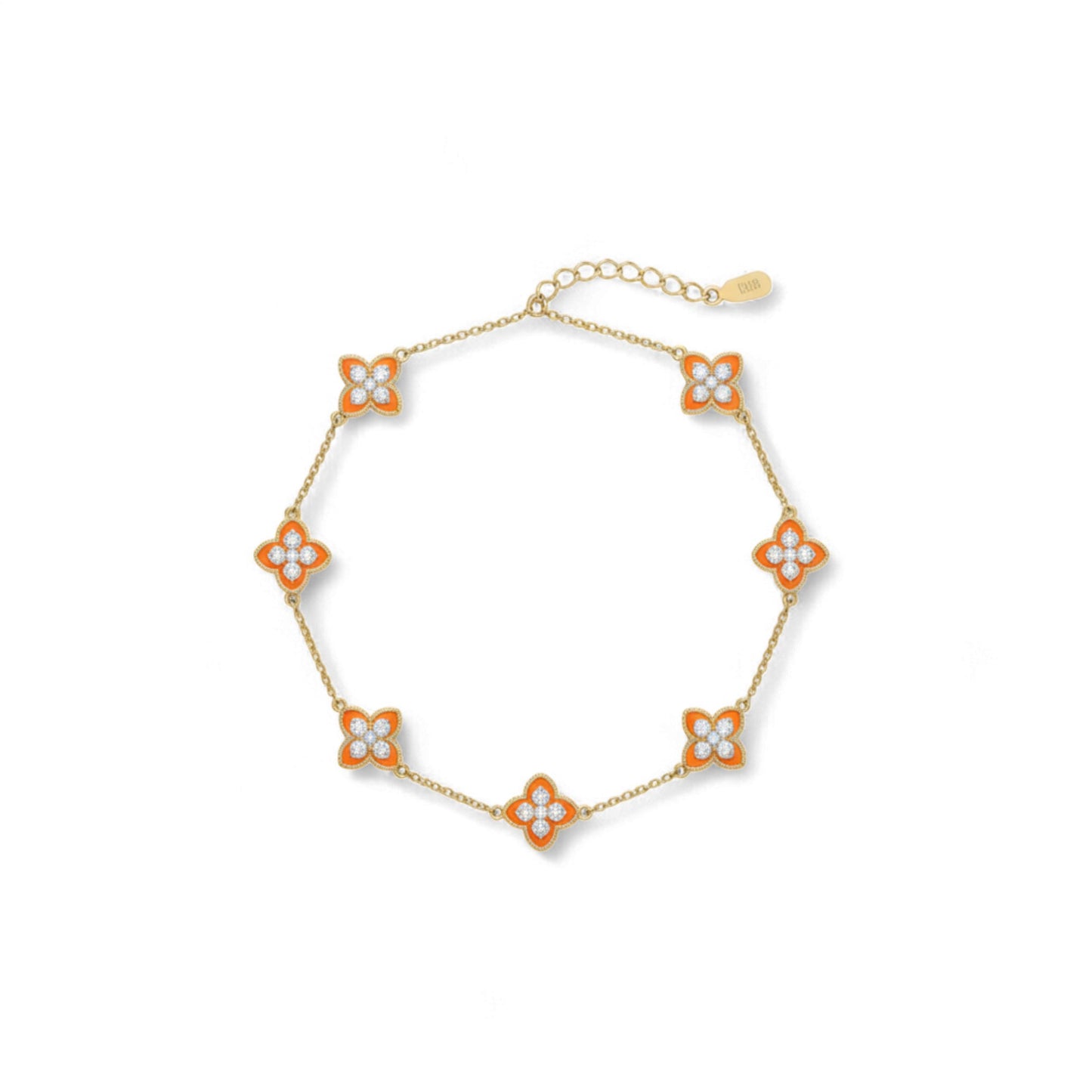 6 Clover Dual Diamond Bracelet in 18KT Gold