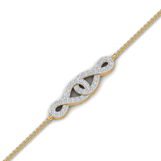 Interlock Infinie Diamond Bracelet in 18K Gold