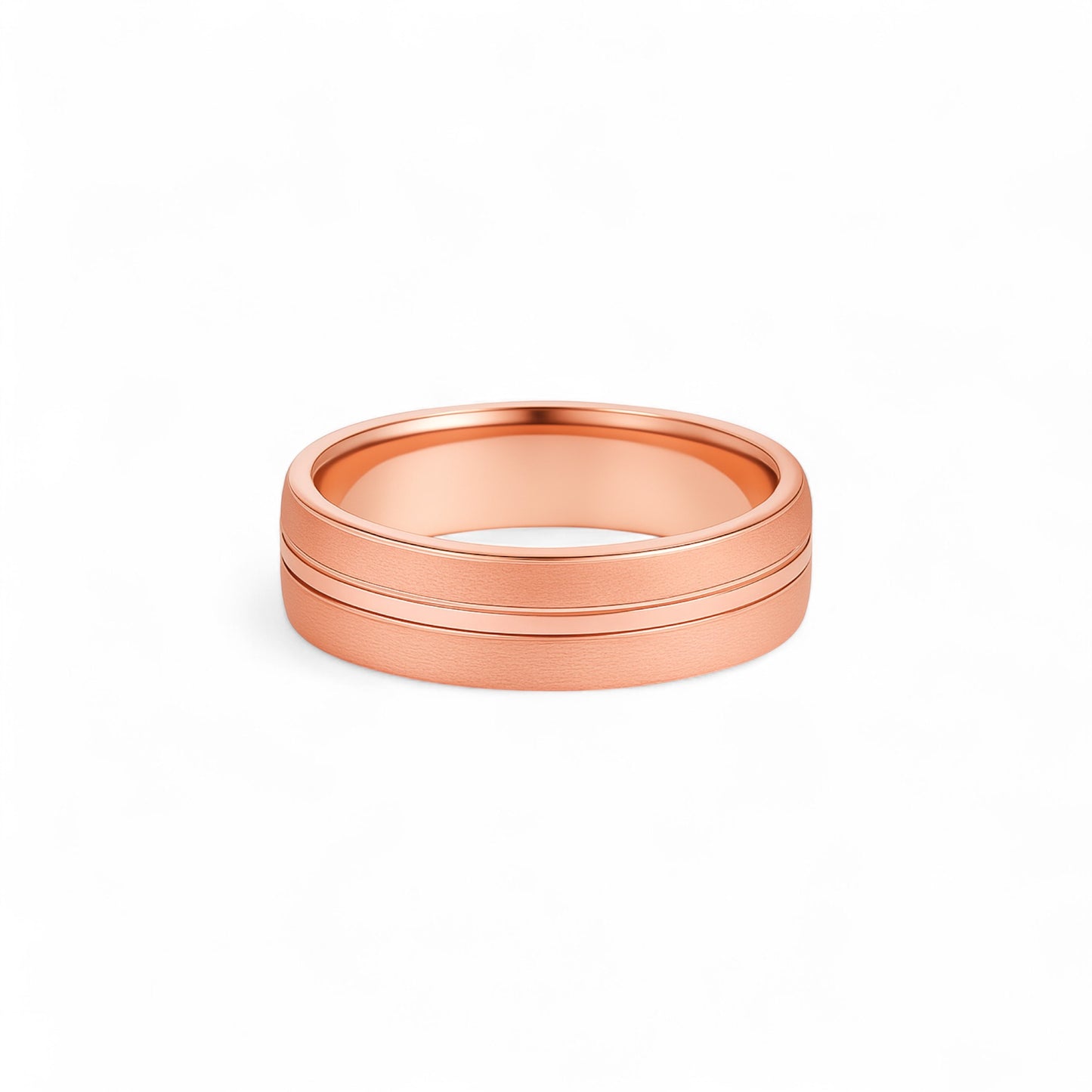 6mm Midline Sandblast Band in 18k Gold