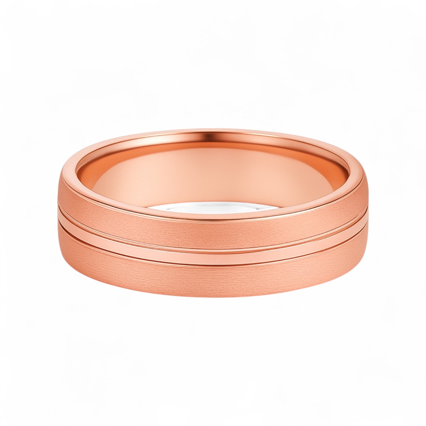 6mm Midline Sandblast Band in 18k Gold