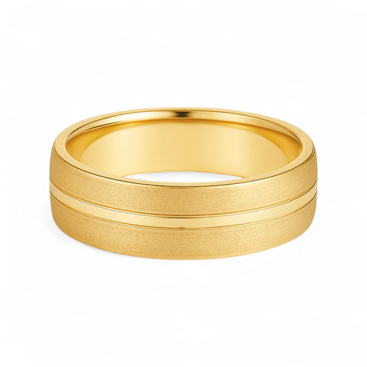 6mm Midline Sandblast Band in 18k Gold
