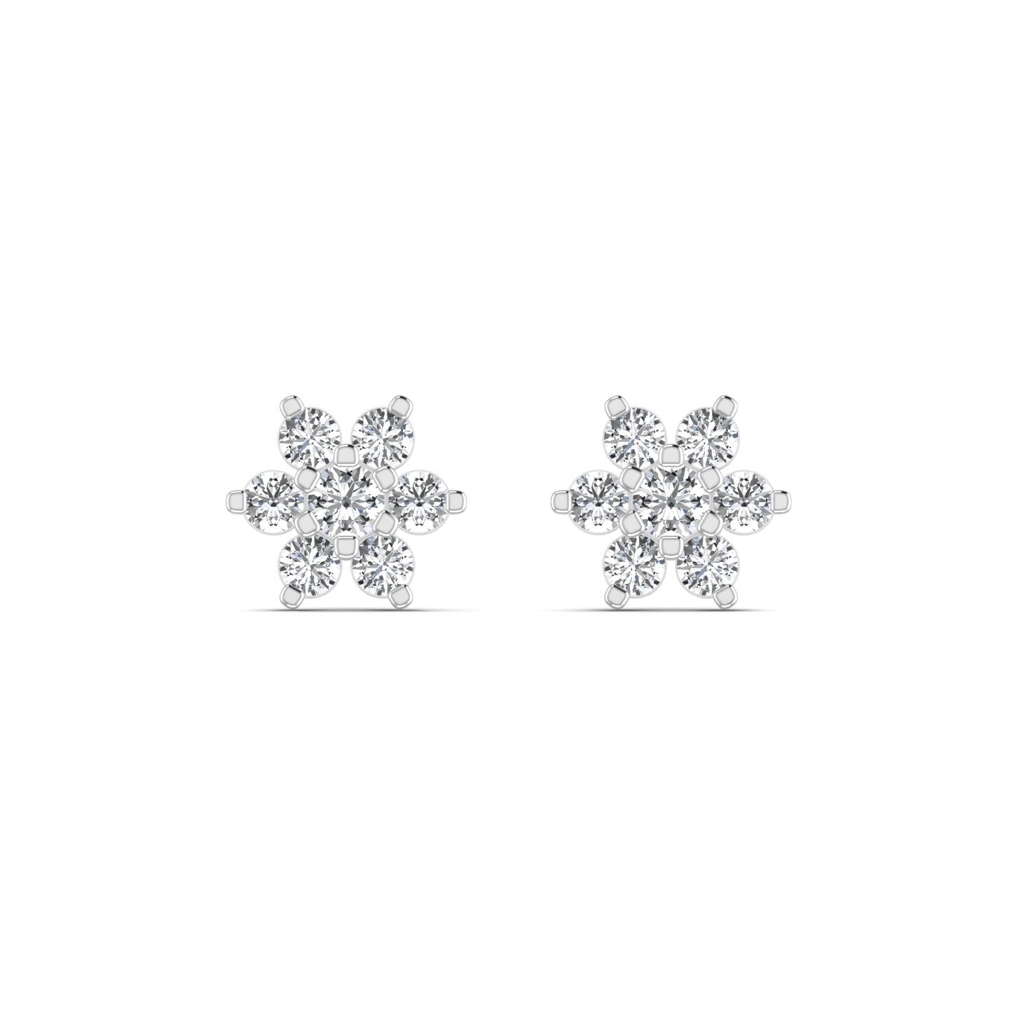 Solace Star Natural Diamond Cluster Earrings in 18K Gold