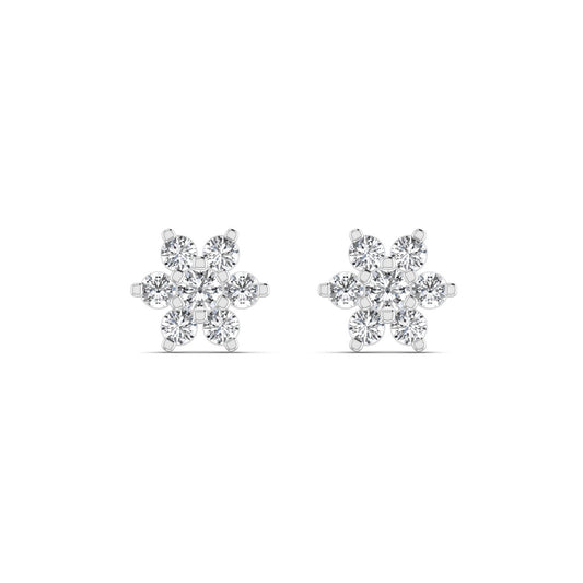 Solace Star Natural Diamond Cluster Earrings in 18K Gold