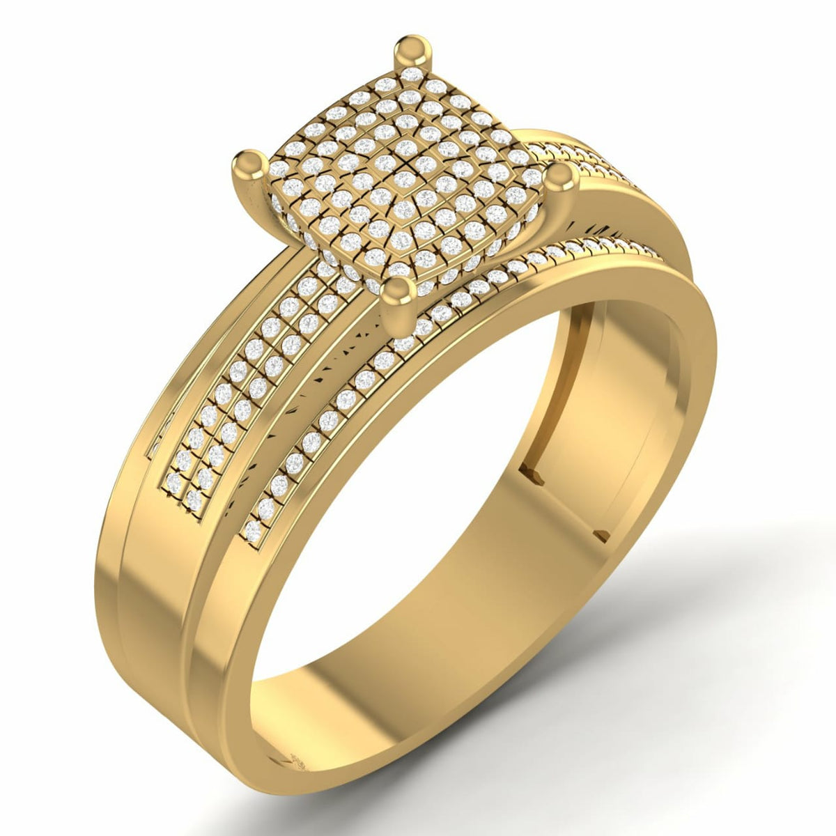Queen Natural Diamond Engagement Ring in 18K Gold – BOZ Jewelry