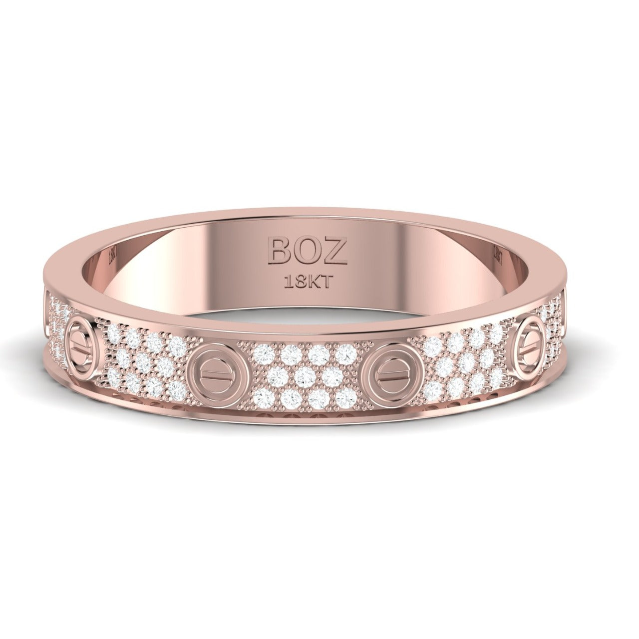 Love Inspired 4mm Natural Diamond Band in 18K Gold