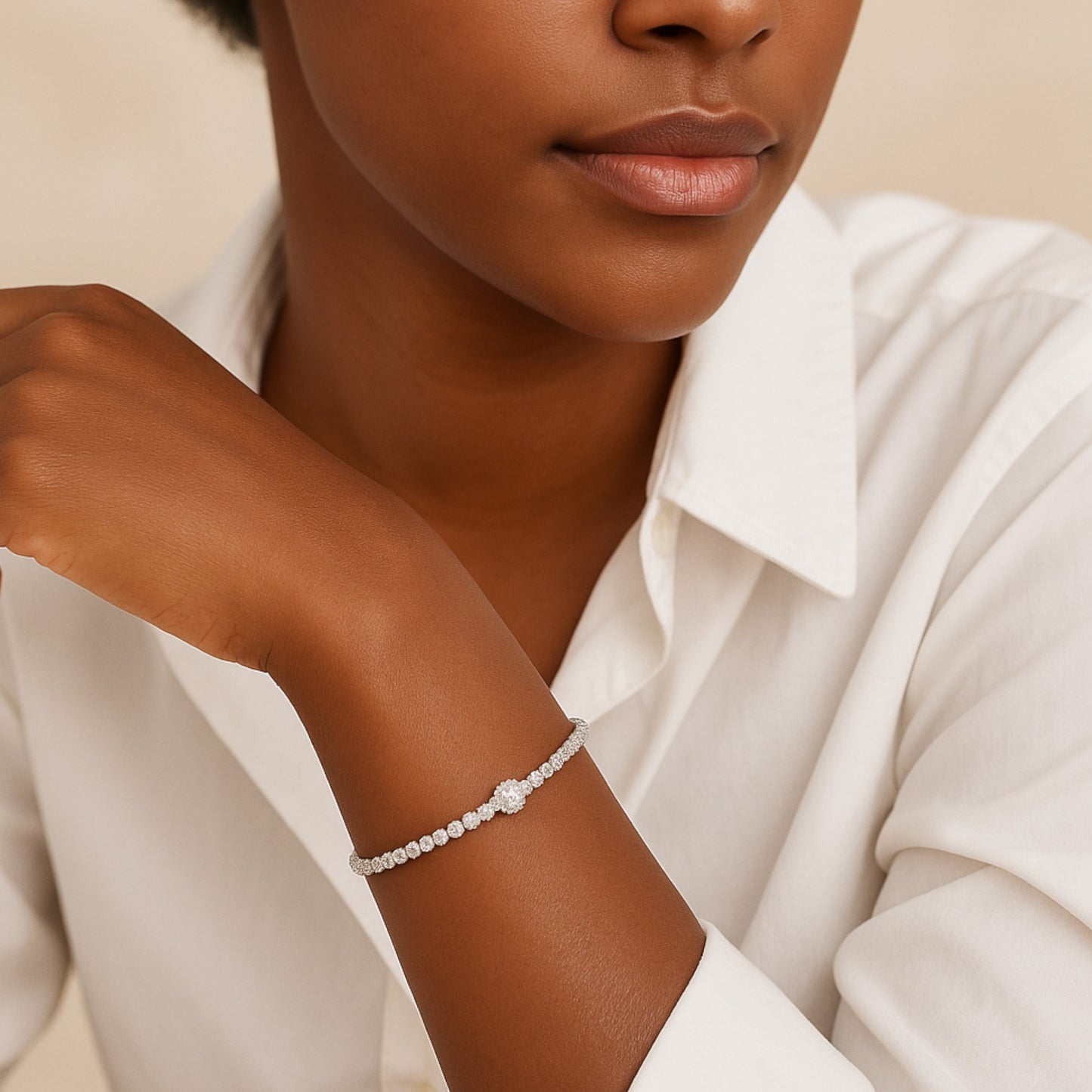 Anu Moissanite Bracelet in 925 Sterling Silver