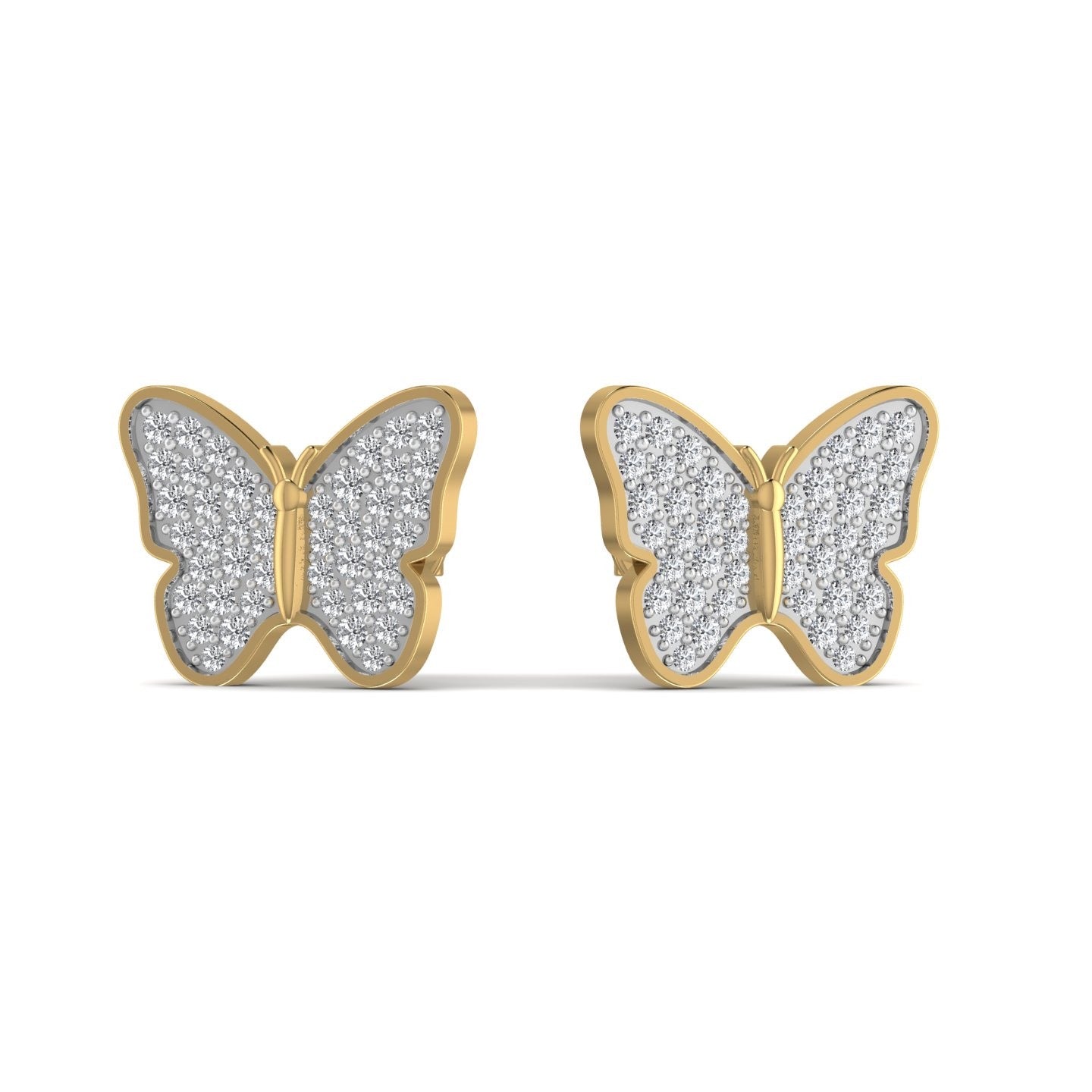 Noor Butterfly Natural Diamond Cluster Earrings in 18K Gold