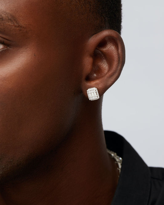 Athens Moissanite Studs in in 925 Sterling Silver