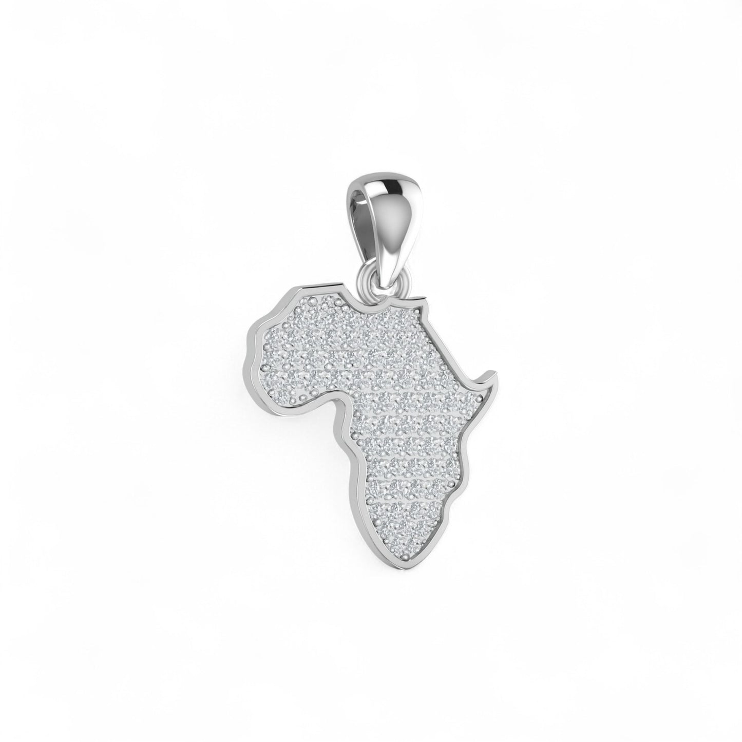African Heritage Map Diamond Pendant in 18K Gold