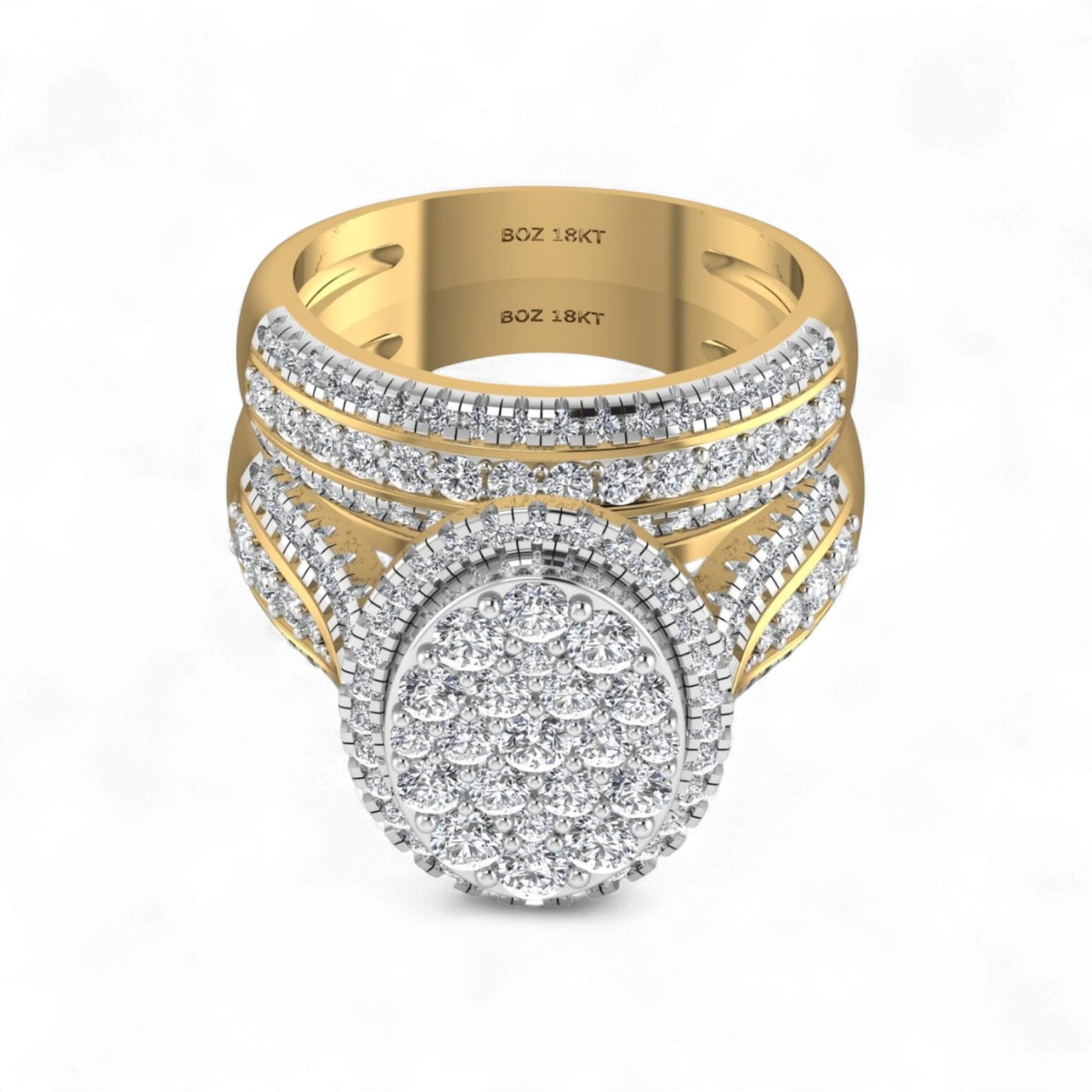 Amanda Round Cut Diamond Bridal Set in 18KT Gold