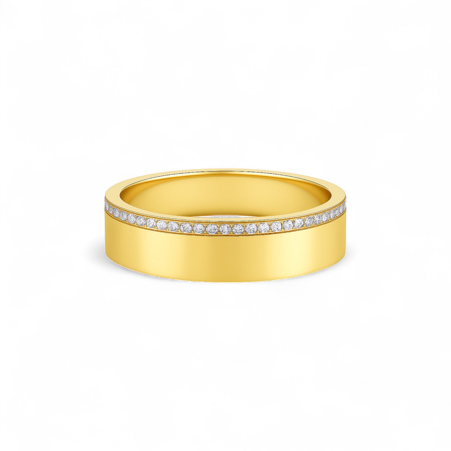 Anagh Moissanite Band in 18K Gold