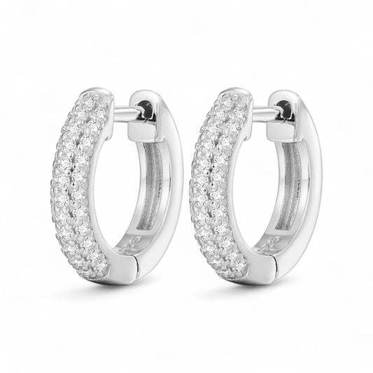 Ari Moissanite Hoop Earrings in 925 Sterling Silver