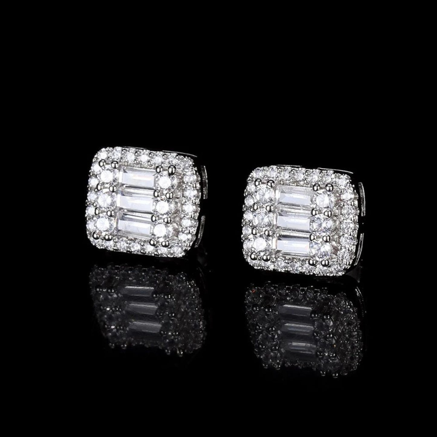 Athens Moissanite Studs in in 925 Sterling Silver