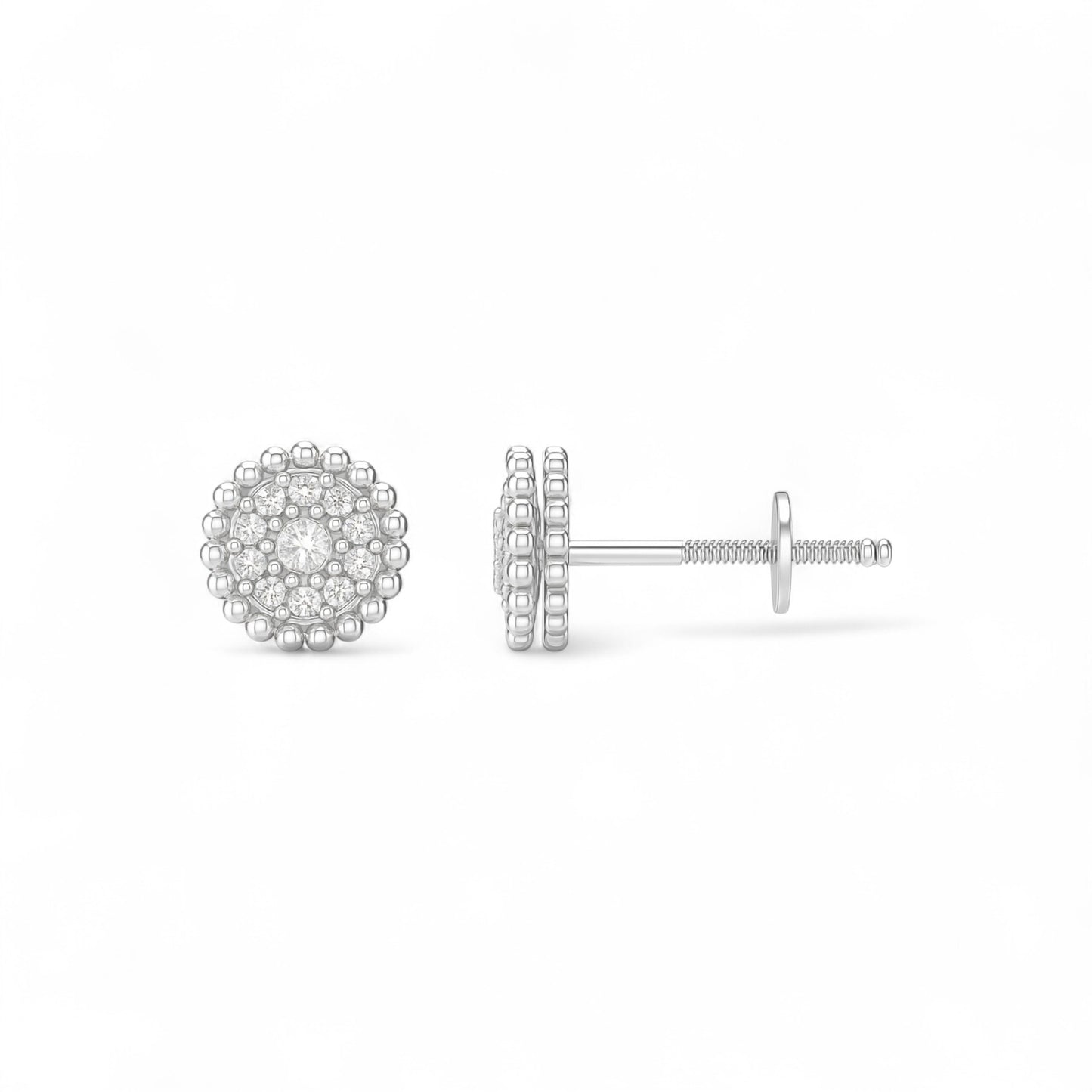 Ava Mini Natural Diamond Studs in 18K Gold