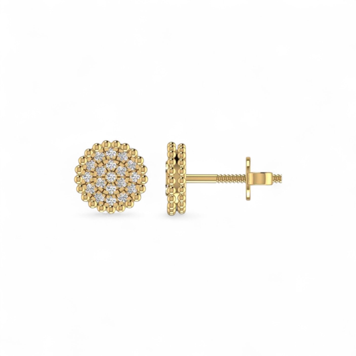 Ava Mini Natural Diamond Studs in 18K Gold
