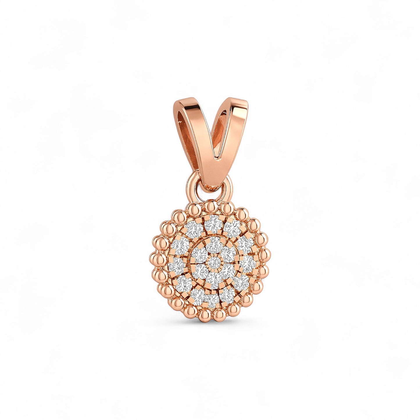 Ava Round Natural Diamond Pendant in 18K Gold