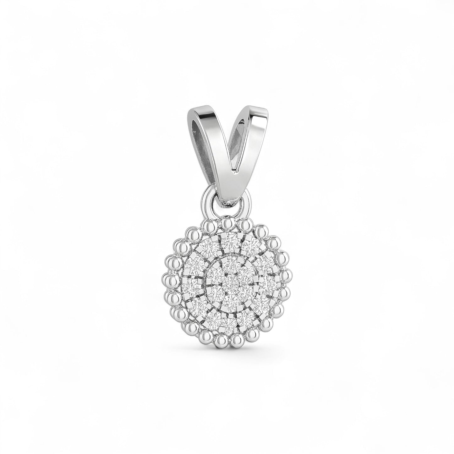 Ava Round Natural Diamond Pendant in 18K Gold