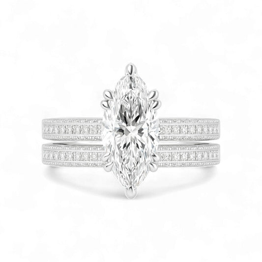 Julia Marquise Moissanite Bride Set in 18KT Gold