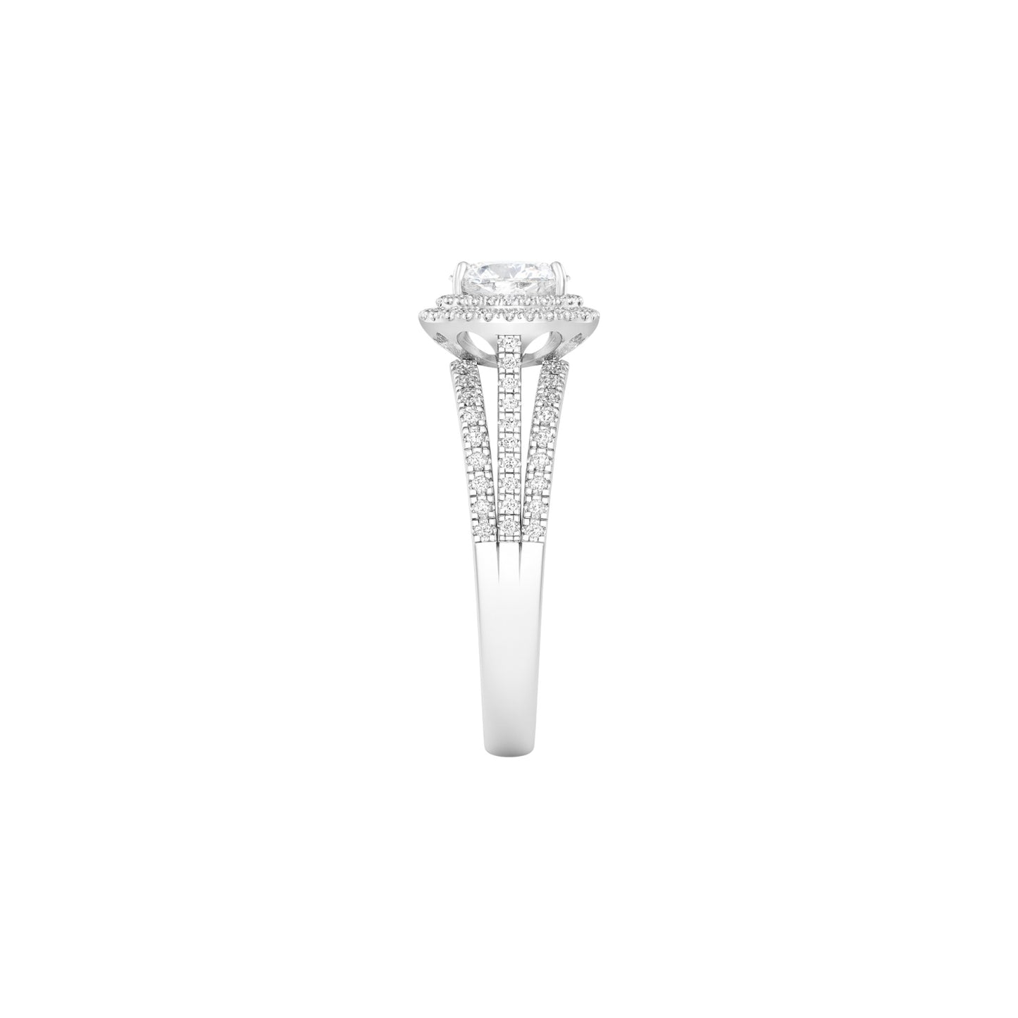 Lovely Oval Lab Grown Diamond Bride Set in Platinum