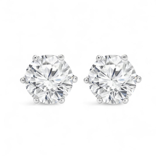 3CT Lab Grown Diamonds Studs in 18K Gold