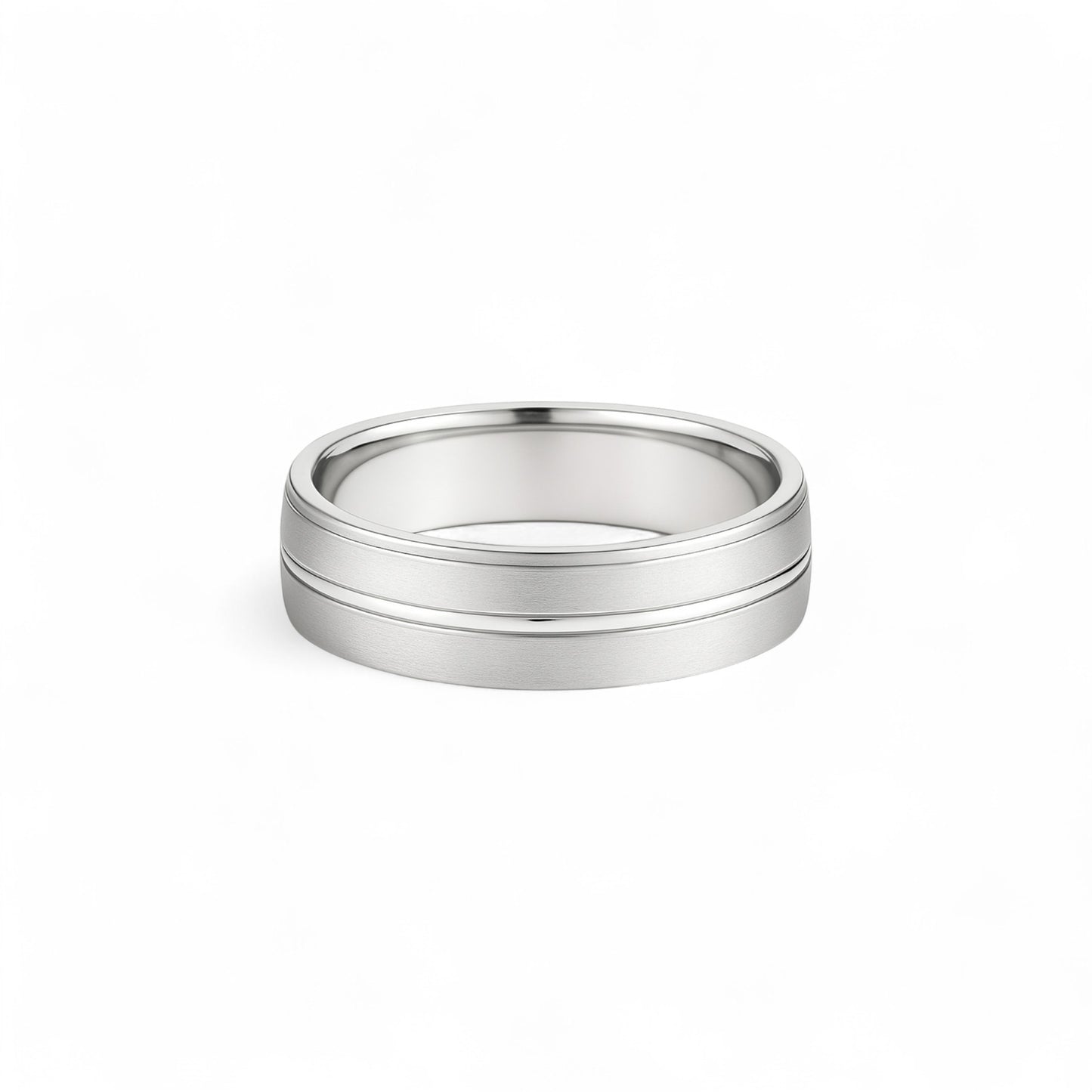 6mm Midline Sandblast Band in 18k Gold