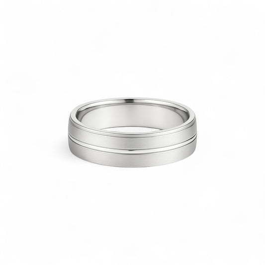 6mm Midline Sandblast Band in 18k Gold
