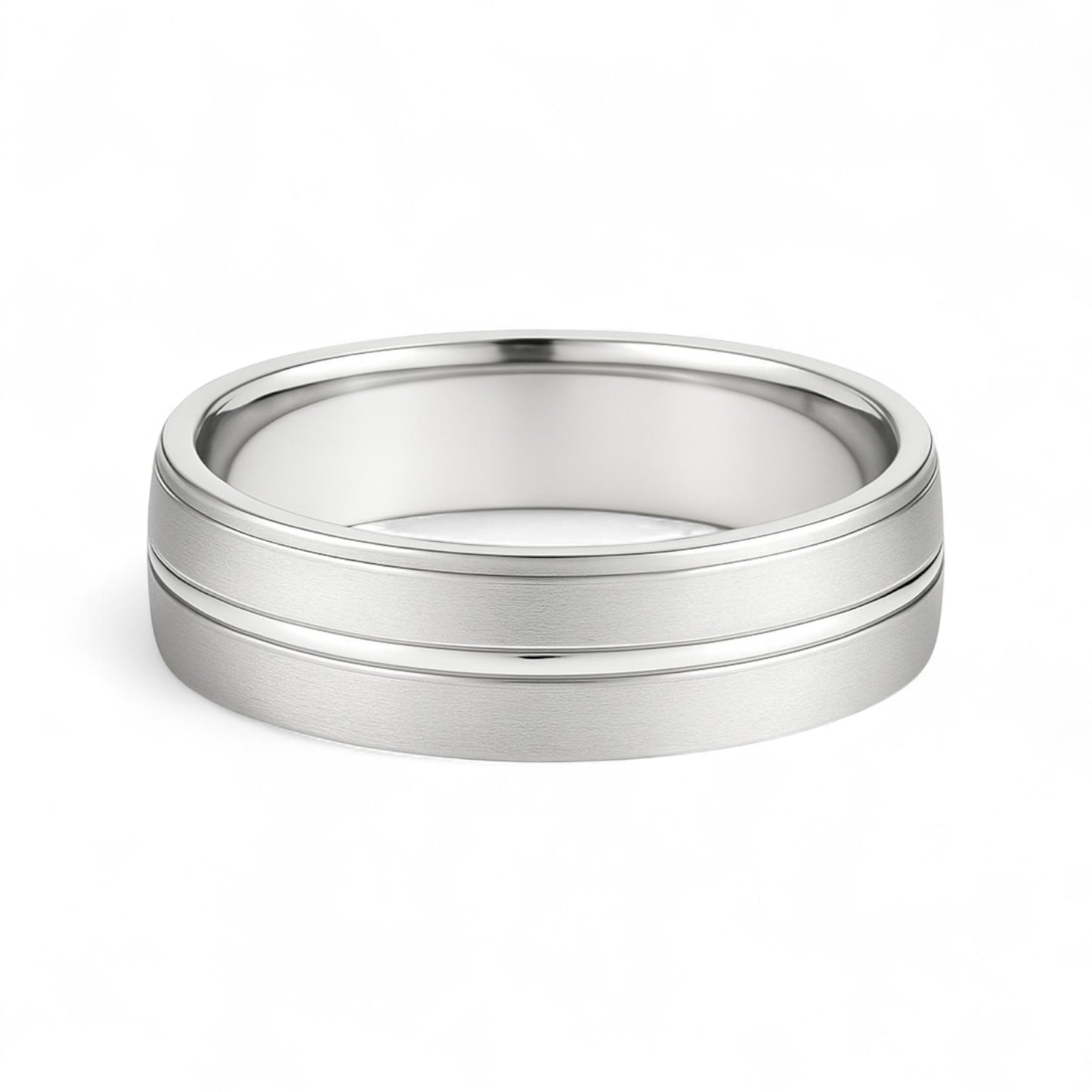 6mm Midline Sandblast Band in 18k Gold